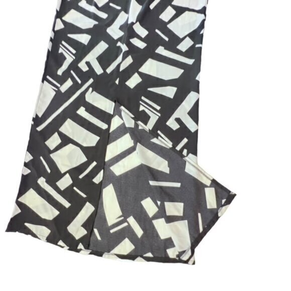 Pretty Little Thing Cowl Neck Maxi Dress Backless Geometric Black White Size 10 - Picture 10 of 12